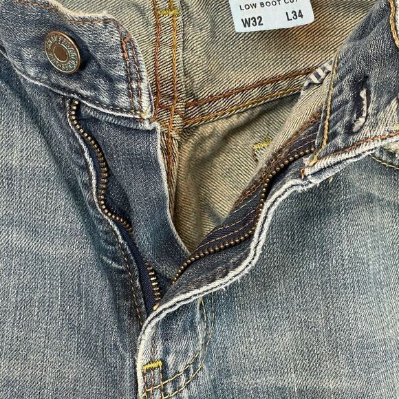 Levi’s Jeans Men’s Size W32 L34 Blue Denim Low Rise Bootcut Stretch Medium Wash - Picture 8 of 13